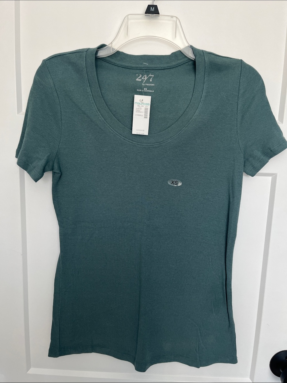Maurices Short Sleeve Scoop Neck Tee in Teal Green